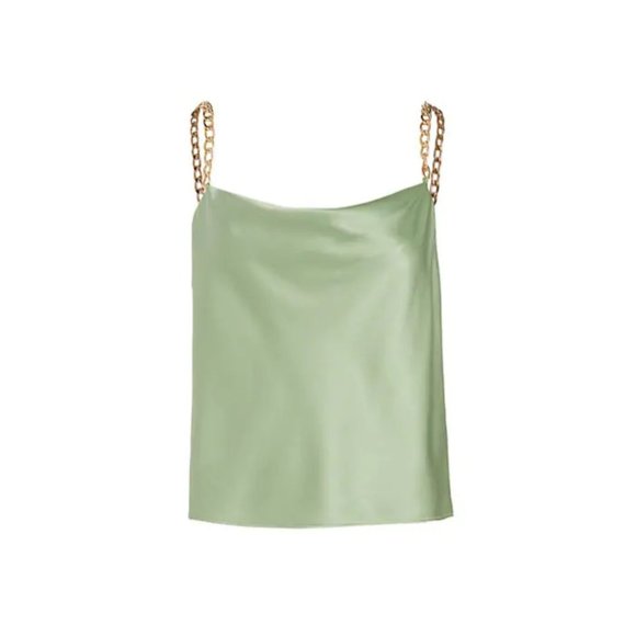 NEW Alice + Olivia, Size Medium, Harmony Draped Tank Top - Seafoam - Picture 2 of 7